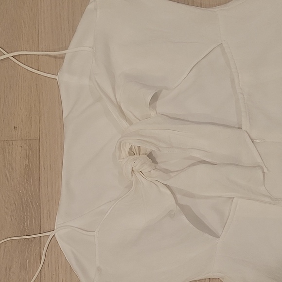 Little White Dress: Spaghetti Strap Tie-Back Mini - Picture 4 of 5